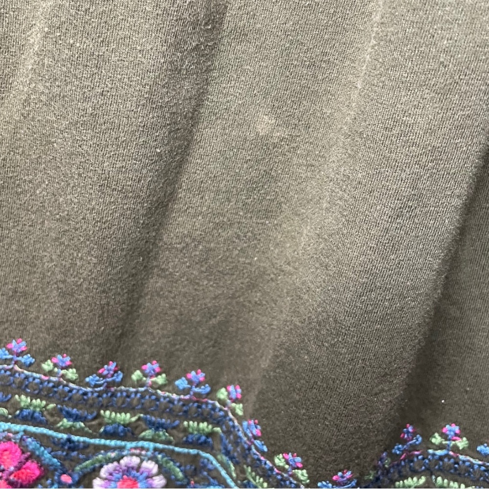 Johnny Was LA Embroidered Long Sleeve Olive Embroidered Dress - Picture 9 of 10